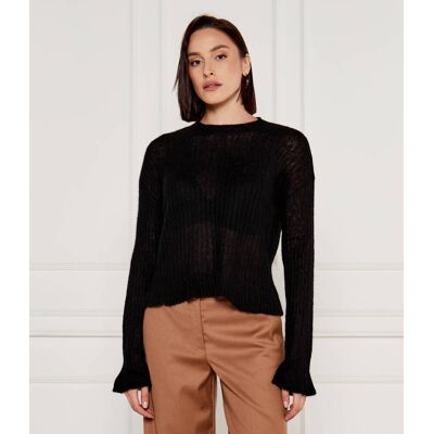 Pinko Sweter Blu Di Russia Regular Fit z dodatkiem jedwabiu i wełny czarny S Pinko Sweter Blu Di Russia Regular Fit z dodatkiem jedwabiu i wełny czarny S