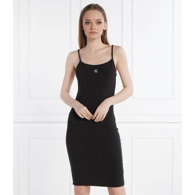 Calvin Klein Jeans Sukienka SLUB RIB czarny XS Calvin Klein Jeans Sukienka SLUB RIB czarny XS