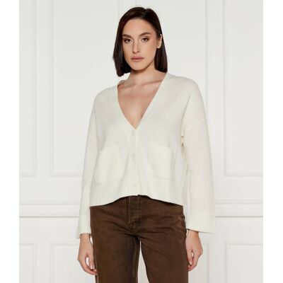Liu Jo Wełniany kardigan Regular Fit ecru M Liu Jo Wełniany kardigan Regular Fit ecru M
