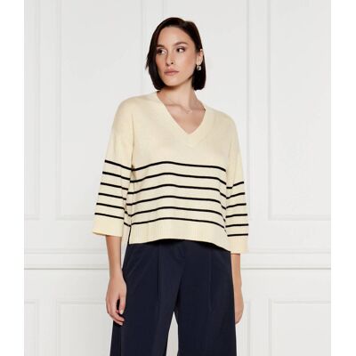 Weekend MaxMara Kaszmirowy sweter Relaxed fit ecru XS Weekend MaxMara Kaszmirowy sweter Relaxed fit ecru XS