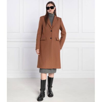 Tommy Hilfiger Wełniany płaszcz z dodatkiem kaszmiru brązowy 36 Tommy Hilfiger Wełniany płaszcz z dodatkiem kaszmiru brązowy 36
