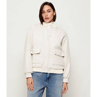 Guess Kurtka bomber PERINNE TWEED Regular Fit beżowy S Guess Kurtka bomber PERINNE TWEED Regular Fit beżowy S