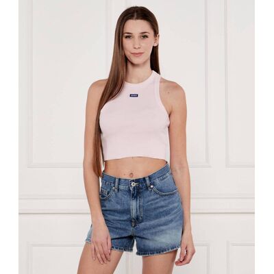 Hugo Blue Top Baby Cropped Fit pudrowy róż XL Hugo Blue Top Baby Cropped Fit pudrowy róż XL