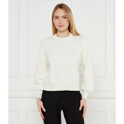 Marella Sweter OFFICE Regular Fit biały XXL Marella Sweter OFFICE Regular Fit biały XXL