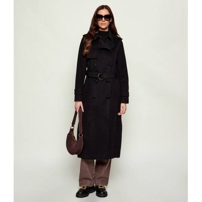 Michael Kors Wełniany płaszcz ULITTY czarny S Michael Kors Wełniany płaszcz ULITTY czarny S
