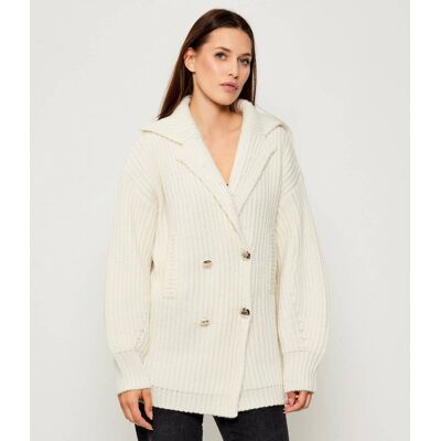 Liu Jo Kardigan Loose fit z dodatkiem wełny biały L Liu Jo Kardigan Loose fit z dodatkiem wełny biały L