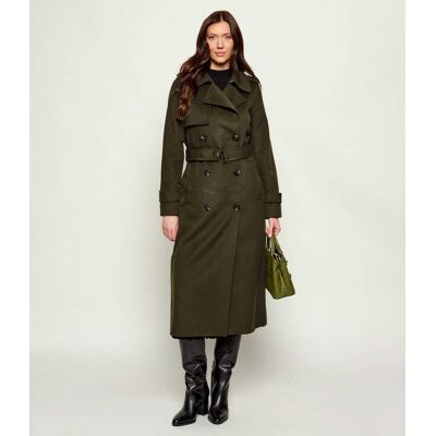 Michael Kors Wełniany płaszcz ULITTY oliwkowy M Michael Kors Wełniany płaszcz ULITTY oliwkowy M