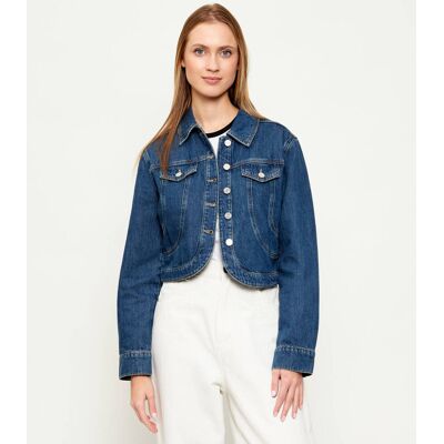 Karl Lagerfeld Kurtka jeansowa Fashion Cropped Fit niebieski XL Karl Lagerfeld Kurtka jeansowa Fashion Cropped Fit niebieski XL