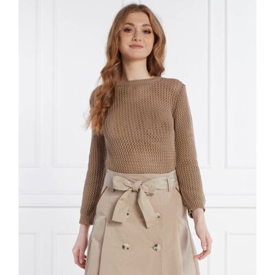 Marella SPORT Sweter VITE Slim Fit brązowy M Marella SPORT Sweter VITE Slim Fit brązowy M
