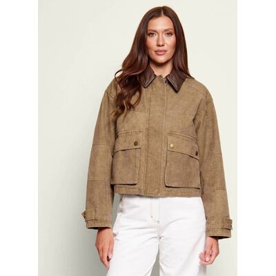 Guess Kurtka jeansowa MANON Loose fit beżowy L Guess Kurtka jeansowa MANON Loose fit beżowy L