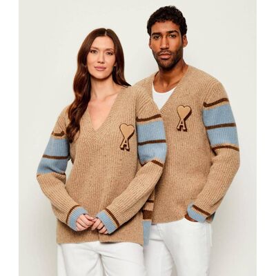 AMI Paris Wełniany sweter Relaxed fit camel L AMI Paris Wełniany sweter Relaxed fit camel L