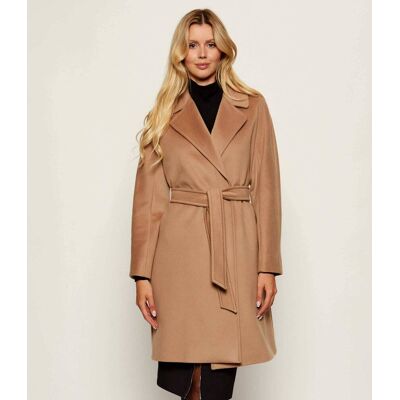 Weekend MaxMara Wełniany płaszcz CORTE beżowy 40 Weekend MaxMara Wełniany płaszcz CORTE beżowy 40