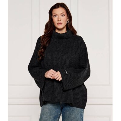 Pinko Wełniany sweter BURMILLA Oversize fit z dodatkiem kaszmiru grafitowy XS Pinko Wełniany sweter BURMILLA Oversize fit z dodatkiem kaszmiru grafitowy XS