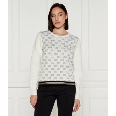 Liu Jo Sport Sweter Regular Fit ecru XL Liu Jo Sport Sweter Regular Fit ecru XL