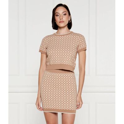 Guess Sweter ASHLEY Regular Fit brązowy L Guess Sweter ASHLEY Regular Fit brązowy L
