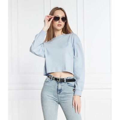 Karl Lagerfeld Bluza signature Cropped Fit błękitny L Karl Lagerfeld Bluza signature Cropped Fit błękitny L