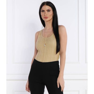 Liu Jo Top Slim Fit złoty XL Liu Jo Top Slim Fit złoty XL