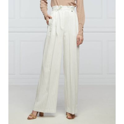 Liu Jo Spodnie flare fit z dodatkiem lnu biały 36 Liu Jo Spodnie flare fit z dodatkiem lnu biały 36