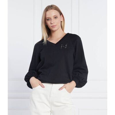 Karl Lagerfeld Bluza Puffy Sleeve Regular Fit czarny S Karl Lagerfeld Bluza Puffy Sleeve Regular Fit czarny S