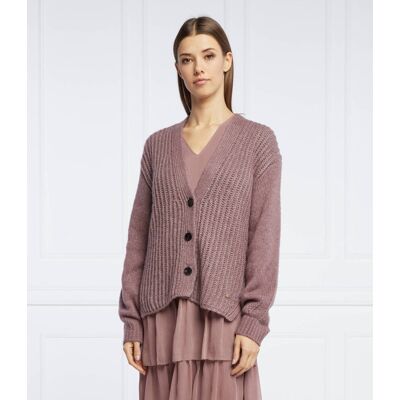 Joop! Wełniany kardigan Regular Fit fioletowy 34 Joop! Wełniany kardigan Regular Fit fioletowy 34