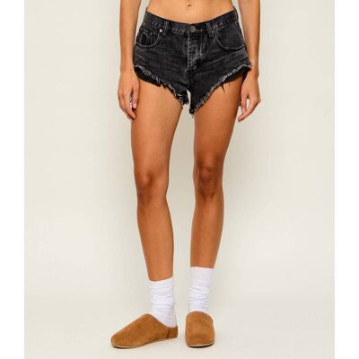 One Teaspoon Jeansowe Szorty ROLLERS Regular Fit low waist czarny 29 One Teaspoon Jeansowe Szorty ROLLERS Regular Fit low waist czarny 29