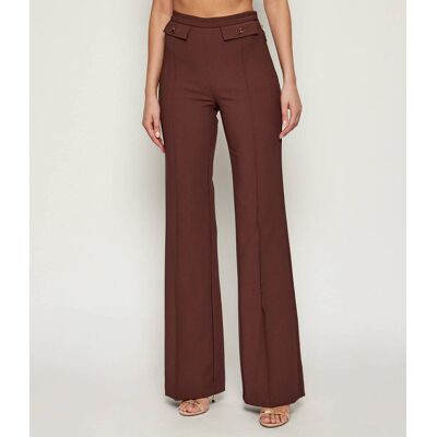 Elisabetta Franchi Spodnie Relaxed fit brązowy 42 Elisabetta Franchi Spodnie Relaxed fit brązowy 42