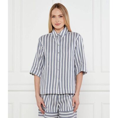 Marella SPORT Koszula Manna Relaxed fit z dodatkiem lnu błękitny 38 Marella SPORT Koszula Manna Relaxed fit z dodatkiem lnu błękitny 38