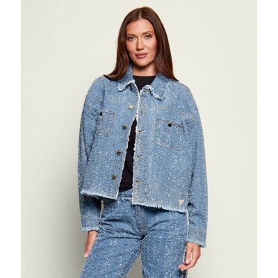 Guess Kurtka jeansowa AMANDINA Loose fit niebieski L Guess Kurtka jeansowa AMANDINA Loose fit niebieski L