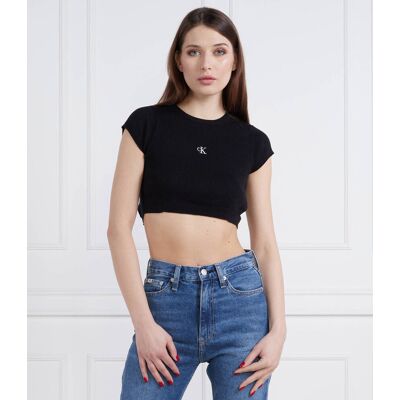 Calvin Klein Jeans Top OPEN BACK TIED Slim Fit czarny M Calvin Klein Jeans Top OPEN BACK TIED Slim Fit czarny M