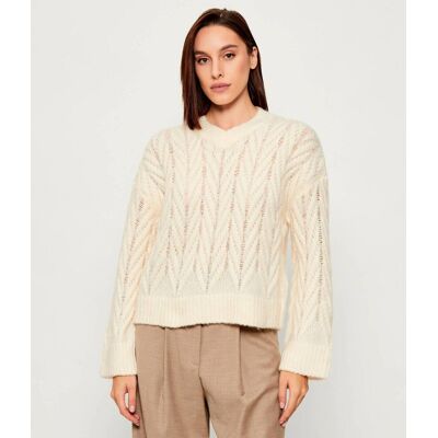 MAX&Co.; Wełniany sweter CLAVIER Regular Fit biały S MAX&Co.; Wełniany sweter CLAVIER Regular Fit biały S
