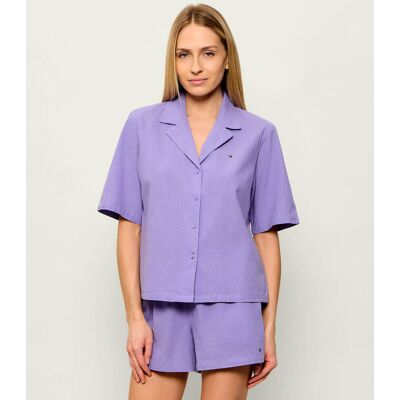 Tommy Hilfiger Piżama Relaxed fit z dodatkiem lnu fioletowy XL Tommy Hilfiger Piżama Relaxed fit z dodatkiem lnu fioletowy XL