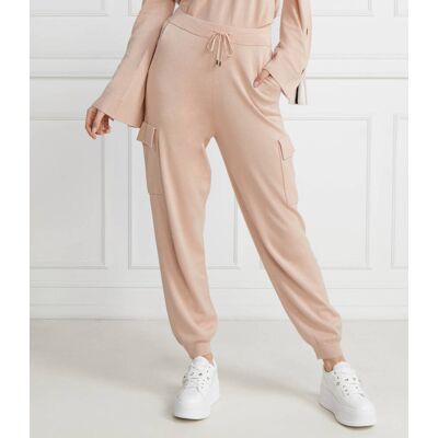 Liu Jo Sport Spodnie dzianinowe Regular Fit beżowy XXL Liu Jo Sport Spodnie dzianinowe Regular Fit beżowy XXL