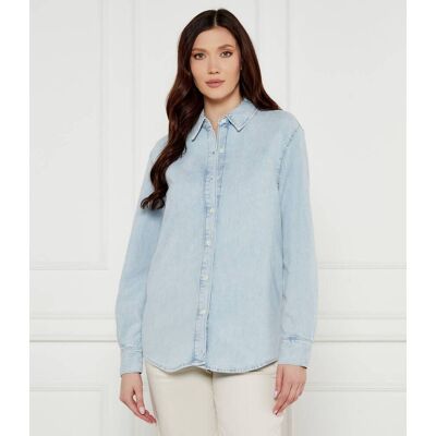Calvin Klein Jeansowa koszula Regular Fit z dodatkiem lnu błękitny M Calvin Klein Jeansowa koszula Regular Fit z dodatkiem lnu błękitny M