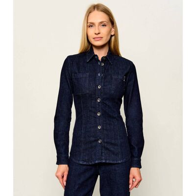 Patrizia Pepe Jeansowa koszula Slim Fit granatowy 34 Patrizia Pepe Jeansowa koszula Slim Fit granatowy 34