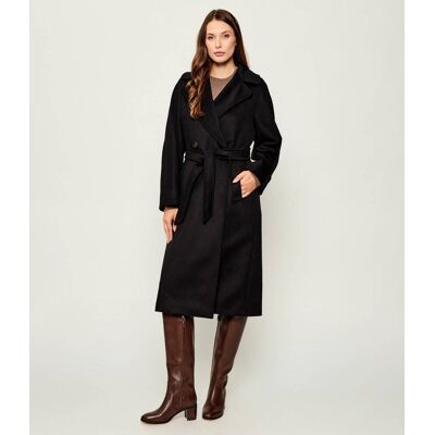 Weekend MaxMara Wełniany płaszcz RESINA czarny 42 Weekend MaxMara Wełniany płaszcz RESINA czarny 42