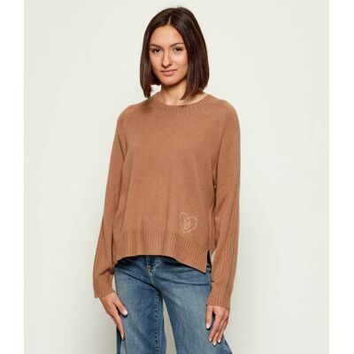 Liu Jo Sweter Loose fit z dodatkiem wełny i kaszmiru camel M Liu Jo Sweter Loose fit z dodatkiem wełny i kaszmiru camel M