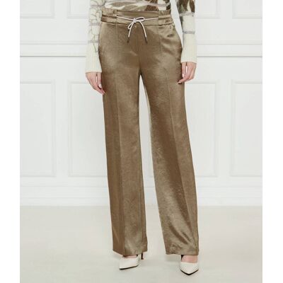 Marc Cain Satynowe spodnie WASHINGTON Loose fit regular waist khaki 42 Marc Cain Satynowe spodnie WASHINGTON Loose fit regular waist khaki 42