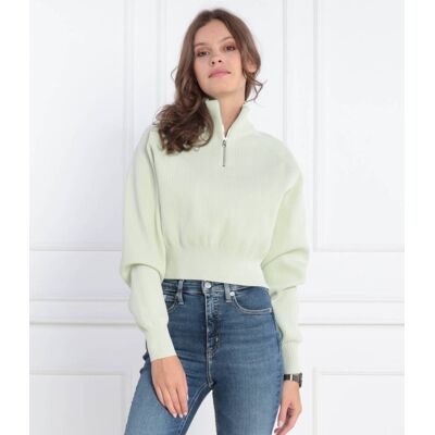 Calvin Klein Jeans Sweter HALF ZIP Regular Fit miętowy M Calvin Klein Jeans Sweter HALF ZIP Regular Fit miętowy M