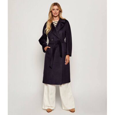 Weekend MaxMara Wełniany płaszcz RESINA granatowy 42 Weekend MaxMara Wełniany płaszcz RESINA granatowy 42