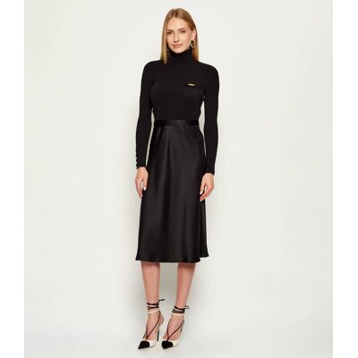 Elisabetta Franchi Sukienka z dodatkiem jedwabiu czarny 36 Elisabetta Franchi Sukienka z dodatkiem jedwabiu czarny 36