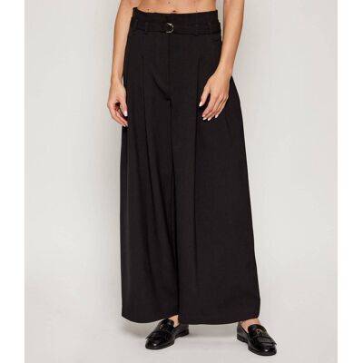 Marella Spodnie BONDENO Relaxed fit z dodatkiem wełny czarny 40 Marella Spodnie BONDENO Relaxed fit z dodatkiem wełny czarny 40