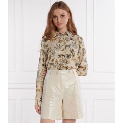 RIANI Lniana koszula Oversize fit beżowy 36 RIANI Lniana koszula Oversize fit beżowy 36
