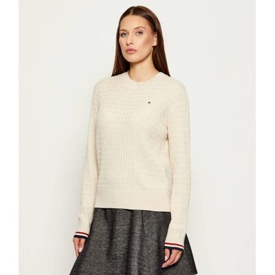 Tommy Hilfiger Sweter Regular Fit beżowy XS Tommy Hilfiger Sweter Regular Fit beżowy XS