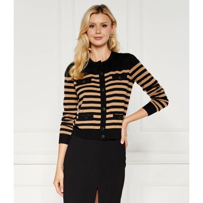Elisabetta Franchi Wełniany kardigan Regular Fit czarny 42 Elisabetta Franchi Wełniany kardigan Regular Fit czarny 42