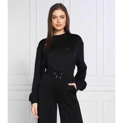 Karl Lagerfeld Bluza Puffy Sleeve Glitter Regular Fit granatowy XL Karl Lagerfeld Bluza Puffy Sleeve Glitter Regular Fit granatowy XL