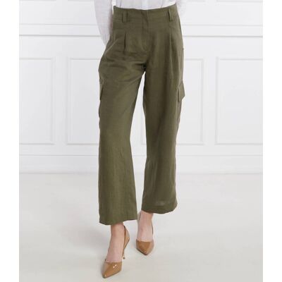 RIANI Lniane spodnie cargo Loose fit zielony 38 RIANI Lniane spodnie cargo Loose fit zielony 38