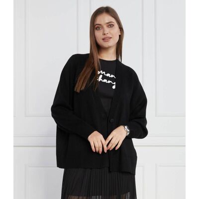 Giorgio Armani Exchange Kardigan Regular Fit z dodatkiem wełny czarny M Giorgio Armani Exchange Kardigan Regular Fit z dodatkiem wełny czarny M