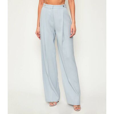 Elisabetta Franchi Spodnie Relaxed fit z dodatkiem wełny błękitny 36 Elisabetta Franchi Spodnie Relaxed fit z dodatkiem wełny błękitny 36