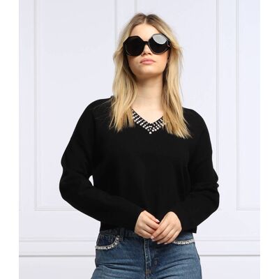 Liu Jo Sweter Regular Fit czarny XS Liu Jo Sweter Regular Fit czarny XS