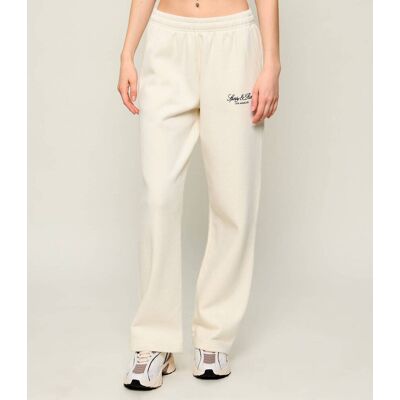 Sporty&Rich; Spodnie dresowe BASILA Relaxed fit ecru M Sporty&Rich; Spodnie dresowe BASILA Relaxed fit ecru M